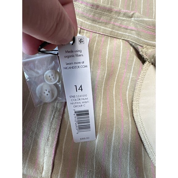 Nic + Zoe Central Park Scrunch Sleeve Single Button Jacket Size 14 - Picture 8 of 12